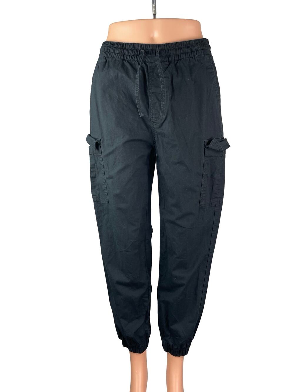 LTJ Letter To Juliet Women's Black Cargo Carrot Barrel Jogger Trousers Pants M